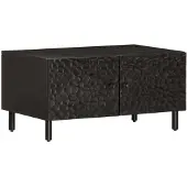 vidaXL Couchtisch Schwarz 80x50x40 cm Massivholz Mango