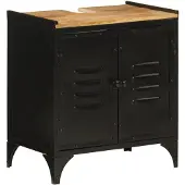 vidaXL Waschbeckenunterschrank 55x35x60 cm Eisen und Massivholz Mango