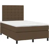 vidaXL Boxspringbett mit Matratze Dunkelbraun 120x190 cm Stoff
