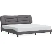 vidaXL Bettgestell ohne Matratze "Hvar" Grau 200x200 cm Kunstleder