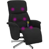 vidaXL Massagesessel mit Fußteil Schwarz Stoff