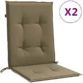 vidaXL Niedriglehner-Auflagen 2 Stk. Melange Taupe 100x50x4 cm Stoff
