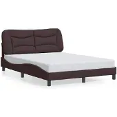 vidaXL Bettgestell ohne Matratze "Hvar" Dunkelbraun 140x200 cm Stoff