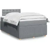 vidaXL Boxspringbett mit Matratze Hellgrau 120x190 cm Stoff