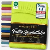 EXKLUSIV HEIMTEXTIL Frottee Spannbettlaken 140 - 160 x 200 cm Apfelgrün 80% Baumwolle 20% Polyester Öko - Tex Zertifiziert Bed-Sheet Bettlaken Spannb