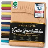 EXKLUSIV HEIMTEXTIL Frottee Spannbettlaken 60 - 70 x 140 cm Nougat