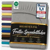 EXKLUSIV HEIMTEXTIL Frottee Spannbettlaken 200 x 220 cm Grau