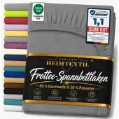 EXKLUSIV HEIMTEXTIL Frottee Spannbettlaken 90 - 100 x 200 cm Anthrazit