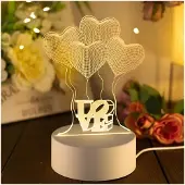Extralink Home, Four Hearts Nachttischlampe, 3D optische Täuschung für das Schlafzimmer, USB