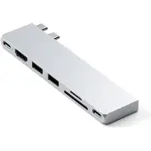 Satechi ST-HUCPHSM, Andocken, USB 3.2 Gen 2 (3.1 Gen 2) Type-C, 100 W, 1.4/2.3, Grau, Space Gray