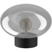 Eglo Tischlampe Madonnina, Nachttischlampe mit Glaskugel, Deko Tischleuchte für Schlafzimmer und Wohnzimmer, E27, 27 cm
