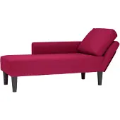 vidaXL Chaiselongue mit Kissen und Rechter Armlehne Weinrot Samt