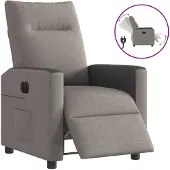vidaXL Relaxsessel Elektrisch Taupe Stoff