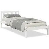 vidaXL Massivholzbett Extra Lang ohne Matratze Weiß 100x220 Kieferholz