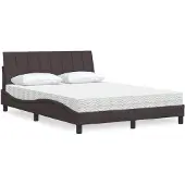 vidaXL Bett mit Matratze "Hanko" Dunkelbraun 140x200 cm Stoff