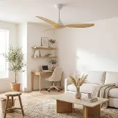 LumenXL Deckenventilator Iska in warmer Buchenholzfarbe mit Fernbedienung