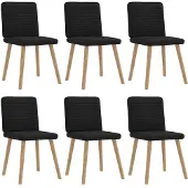 vidaXL Esszimmerstühle 6 Stk. Schwarz Stoff