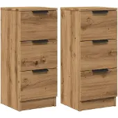 vidaXL Sideboards 2 Stk. Artisan-Eiche 30x30x70 cm Holzwerkstoff