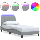 vidaXL Bettgestell ohne Matratze "Hanko" Hellgrau 90x200 cm Stoff