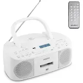 Medion DRX-1 Plus Boombox (tragbares DAB+ UKW Radio, Bluetooth, CD-Player, MP3, Kassette, Kopfhöreranschluss, Stereo Sound System, AUX, Netz & Batterie) weiß