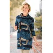 DW-Shop Baumwoll-Mix-Shirt in Druck rauchblau in Größe 40/42 von , Rauchblau, 40/42