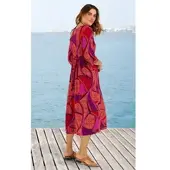 DW-Shop Viskose-Kleid in Druck rot in Größe 52/54 von , Rot, 52/54