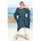 DW-Shop Viskose-Kaftan in Muster blau in Größe 36/38 von , Blau, 36/38