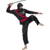 Smiffys Schwarzer Schlangen Ninja Kostüm