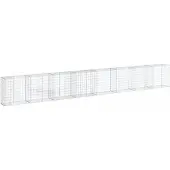 vidaXL Gabione mit Deckel 800x50x100 cm Verzinktes Eisen