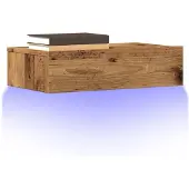 vidaXL TV-Schränke mit LED-Leuchten 2 Stk. Altholz-Optik 60x35x15,5 cm
