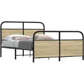 vidaXL Bettgestell ohne Matratze 120x200 cm Sonoma-Eiche Holzwerkstoff