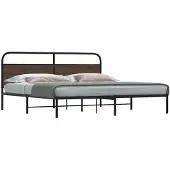 vidaXL Metallbett ohne Matratze Braun Eichen-Optik 180x200 cm