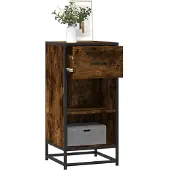 vidaXL Sideboard Räuchereiche 35,5x35x76 cm Holzwerkstoff und Metall