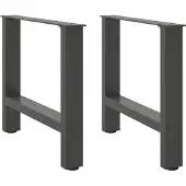 vidaXL Couchtischbeine Anthrazit 2 Stk. 60x(42-43) cm Stahl