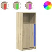 vidaXL LED-Sideboard Sonoma-Eiche 42,5x34x100 cm Holzwerkstoff