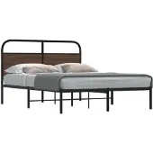 vidaXL Bettgestell ohne Matratze 135x190 cm Braun Eichen-Optik