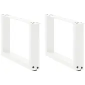 vidaXL Couchtischbeine U-Form 2 Stk. Weiß 50x(30-31) cm Stahl