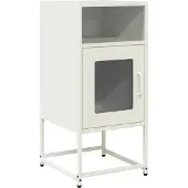 vidaXL Nachttisch Weiß 36x39x78 cm Kaltgewalzter Stahl