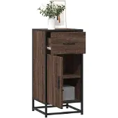 vidaXL Sideboard Braun Eichen-Optik 35,5x35x76 cm Holzwerkstoff Metall