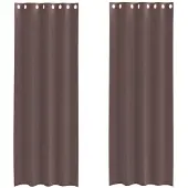 vidaXL Voile Vorhänge mit Ösen 2 Stk. Braun 140x300 cm