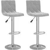 vidaXL Barhocker 2 Stk. Hellgrau Samt