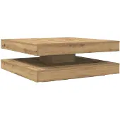 vidaXL Couchtisch 360-Grad Drehbar Artisan-Eiche 90x90x34,5 cm