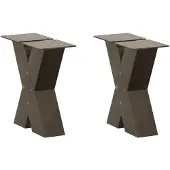 vidaXL Couchtischbeine X-Form 2 Stk. Naturstahl 30x(30-31) cm Stahl