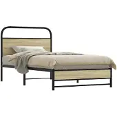 vidaXL Bettgestell ohne Matratze 100x200 cm Sonoma-Eiche Holzwerkstoff