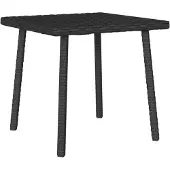vidaXL Garten-Couchtisch Rechteckig Schwarz 40x40x37 cm Poly Rattan
