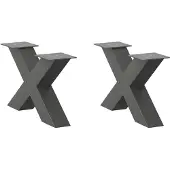 vidaXL Couchtischbeine X-Form 2 Stk. Anthrazit 50x(30-31) cm Stahl