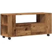 vidaXL TV-Schrank mit Rollen Altholz-Optik 102x34,5x43cm Holzwerkstoff