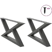 vidaXL Couchtischbeine 2 Stk. Anthrazit 70x(30-31,3) cm Stahl