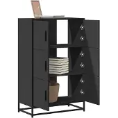 vidaXL Highboard Schwarz 68x35x106,5 cm Holzwerkstoff und Metall