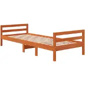 vidaXL Massivholzbett ohne Matratze Wachsbraun 90x200 Kiefernholz